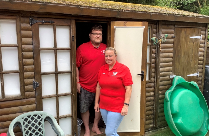 Kate and Grant Jeffries at their home