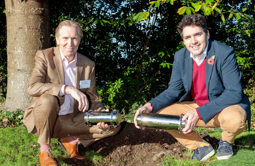 Huw with time capsule