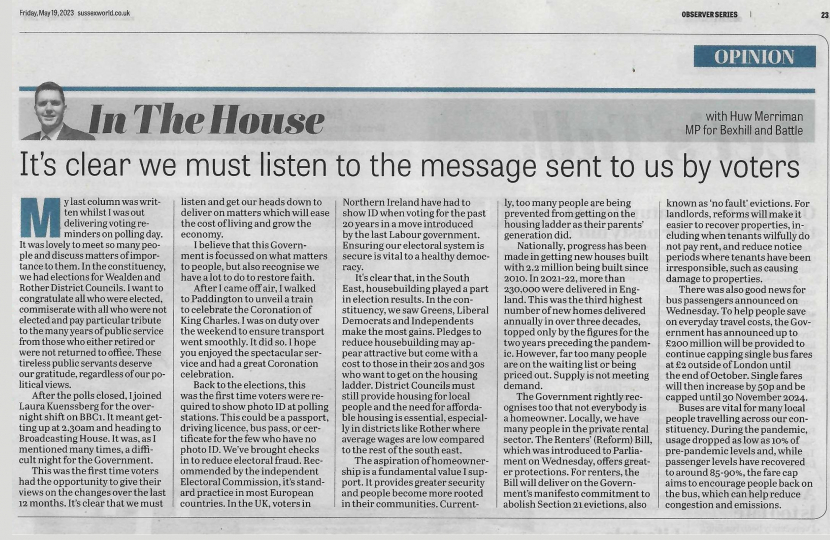 Photo of article in Observer