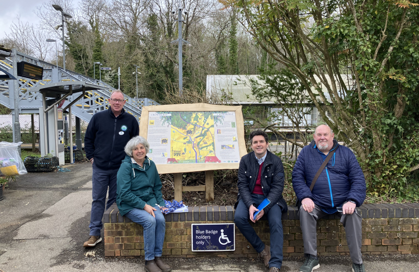 Photo of Huw and Crowhurst Parish Councillors at Crowhurst Station