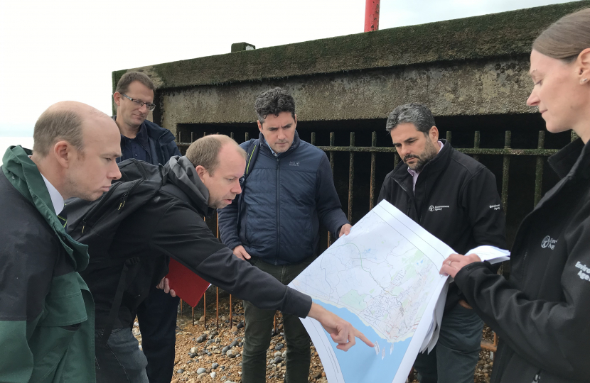 Huw with colleagues on Bexhill beach