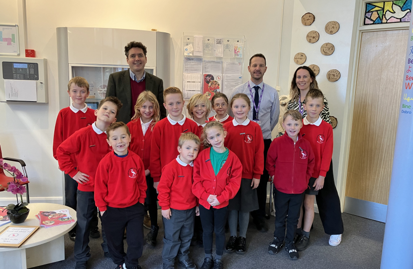 Huw with new School Council at Pevensey and Westham School