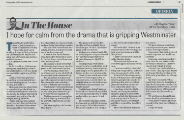 Photo of Huw's article