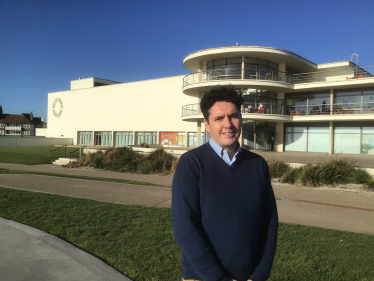 Huw outside De La Warr Pavilion