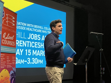 Photo of Huw Merriman speaking at College Launch