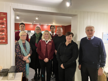 Photo of meeting attendees at Jempson's cafe in Bexhill