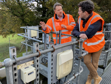 Huw and Director of Operations at SE Water at local water treatment works 